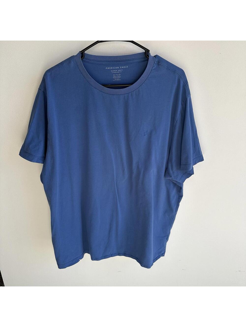 American Eagle T-Shirt Tee Mens 2XL Blue Super Soft Short Sleeve Crewneck Logo